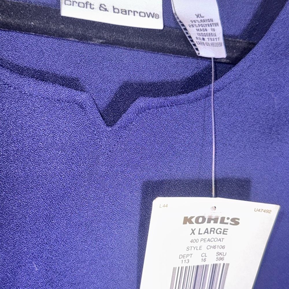 Croft & Barrow Royal Blue Tank Top - Picture 2 of 3